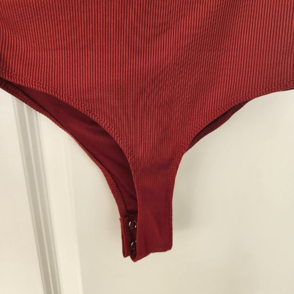 One Shoulder Red Bodysuit - Picture 5 of 5